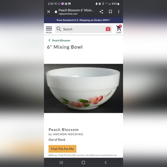 Fire king 6" peach blossom 6" mixing bowl set of 2 - Picture 10 of 11